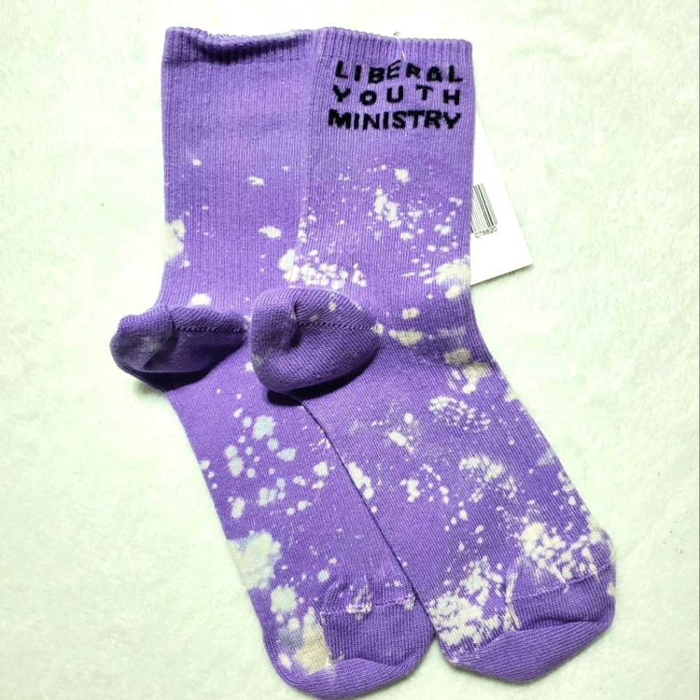 NWT Lilac Liberal Youth Ministry unisex sport socks sz L